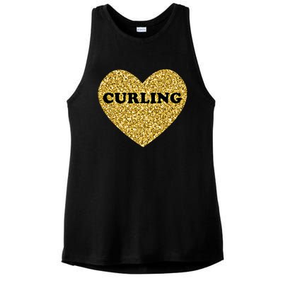 Curling I Love Curling Gift Ladies PosiCharge Tri-Blend Wicking Tank