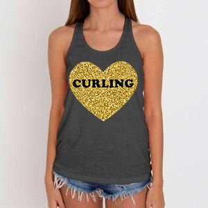 Curling I Love Curling Gift Women's Knotted Racerback Tank