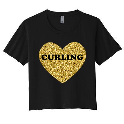 Curling I Love Curling Gift Women's Crop Top Tee