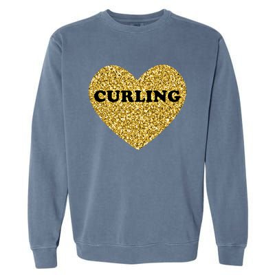 Curling I Love Curling Gift Garment-Dyed Sweatshirt