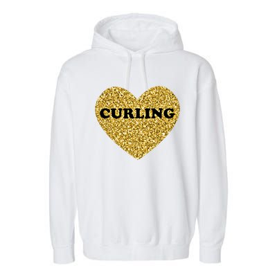 Curling I Love Curling Gift Garment-Dyed Fleece Hoodie