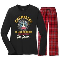 Chemistry Is Like Cooking Funny Chemist Science Nerd Lover Women's Long Sleeve Flannel Pajama Set 