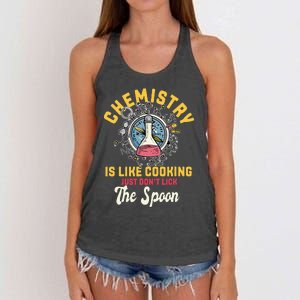 Chemistry Is Like Cooking Funny Chemist Science Nerd Lover Women's Knotted Racerback Tank