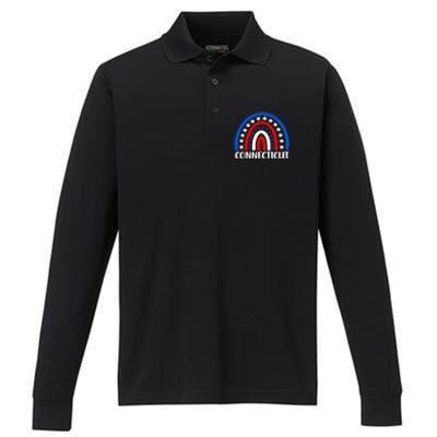 Connecticugift I Love Connecticut Usa Gift Performance Long Sleeve Polo