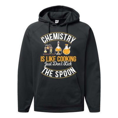 Chemistry Is Like Cooking Funny Chemist Science Nerd Lover Performance Fleece Hoodie