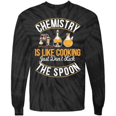 Chemistry Is Like Cooking Funny Chemist Science Nerd Lover Tie-Dye Long Sleeve Shirt