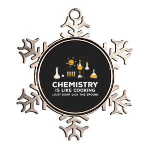 Chemistry Is Like Cooking Just Don't Lick The Spoon Metallic Star Ornament