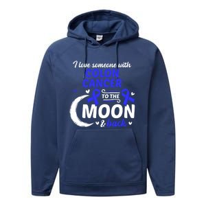 Crc I Love Someone With Colon Cancer Colon Cancer Awareness Great Gift Performance Fleece Hoodie