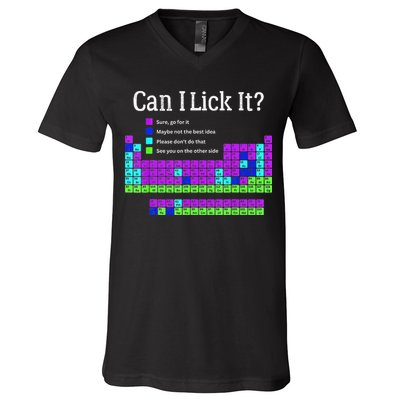 Can I Lick It Periodic Table Teacher Student V-Neck T-Shirt