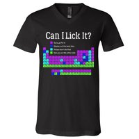 Can I Lick It Periodic Table Teacher Student V-Neck T-Shirt