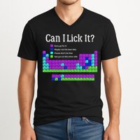 Can I Lick It Periodic Table Teacher Student V-Neck T-Shirt