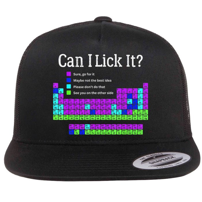 Can I Lick It Periodic Table Teacher Student Flat Bill Trucker Hat