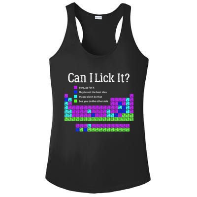 Can I Lick It Periodic Table Teacher Student Ladies PosiCharge Competitor Racerback Tank