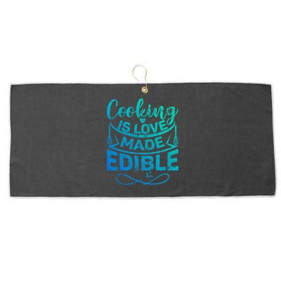 Cooking Is Love Made Edible Funny Chef Gift Large Microfiber Waffle Golf Towel