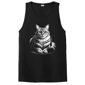 Cat In Lying Pose As Elegant Black And White Portrait Meaningful Gift PosiCharge Competitor Tank