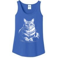 Cat In Lying Pose As Elegant Black And White Portrait Meaningful Gift Ladies Essential Tank