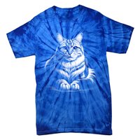 Cat In Lying Pose As Elegant Black And White Portrait Meaningful Gift Tie-Dye T-Shirt