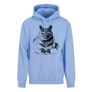 Cat In Lying Pose As Elegant Black And White Portrait Meaningful Gift Unisex Surf Hoodie