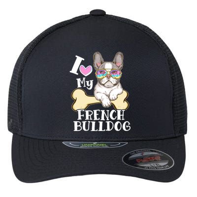 Cute I Love My French Bulldog Flexfit Unipanel Trucker Cap