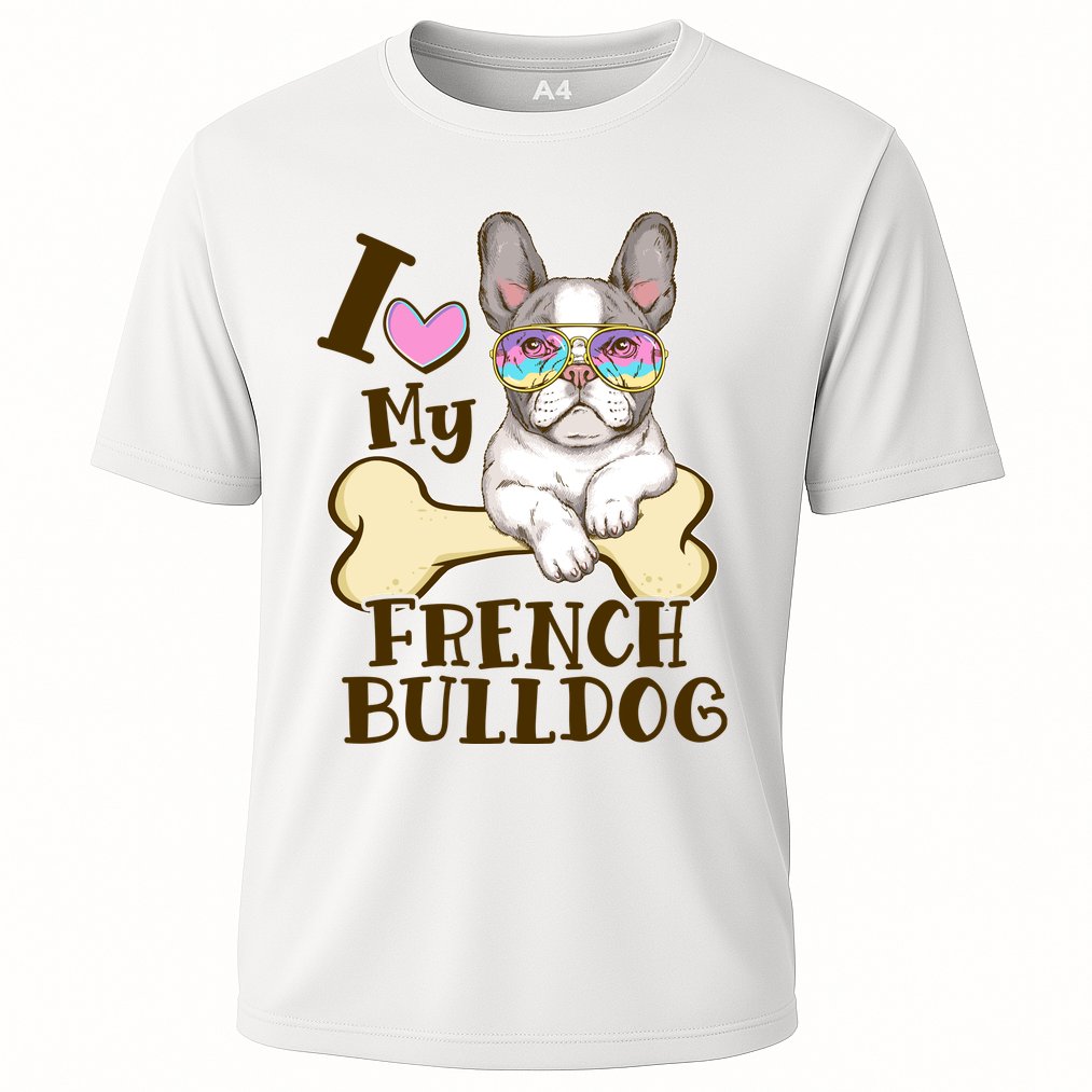 Cute I Love My French Bulldog Cooling Performance Crew T-Shirt