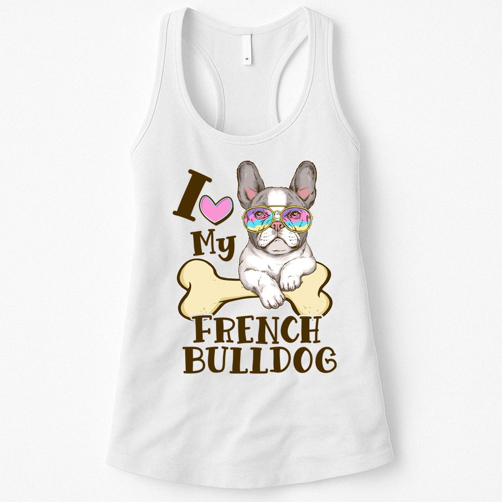 Cute I Love My French Bulldog Womens Tank Top
