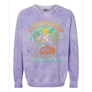 Camping I Love To Hookup I Hate Pulling Out Camper And Truck Colorblast Crewneck Sweatshirt