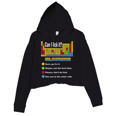 Can I Lick It Periodic Table Teacher Student Vintage Crop Fleece Hoodie