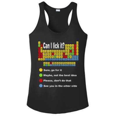 Can I Lick It Periodic Table Teacher Student Vintage Ladies PosiCharge Competitor Racerback Tank