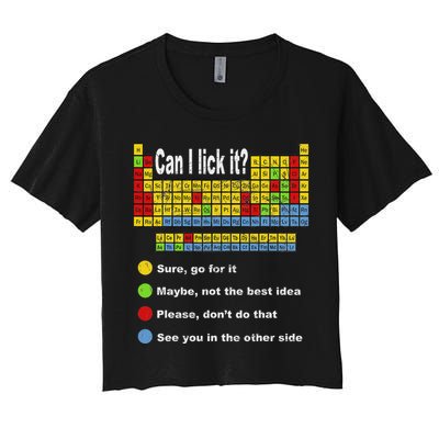 Can I Lick It Periodic Table Teacher Student Vintage Crop Top