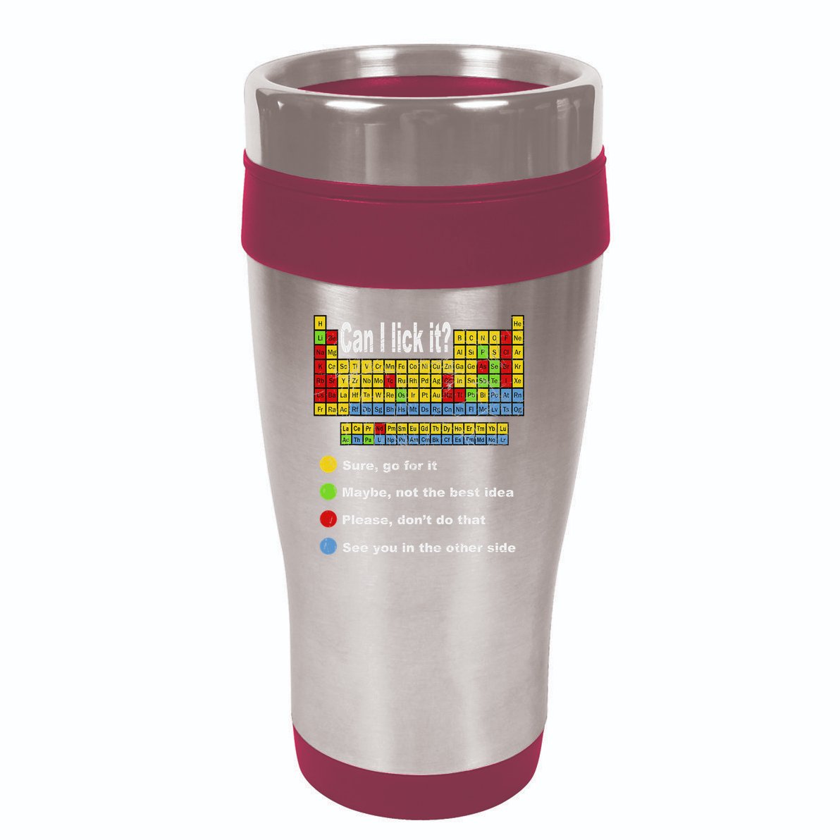 Can I Lick It Periodic Table Teacher Student Vintage 16oz Travel Tumbler
