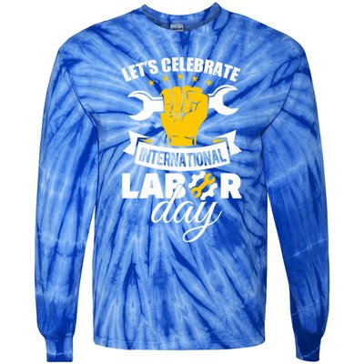 Celebrate International Labor Day Happy Union Worker Gift Tie-Dye Long Sleeve Shirt