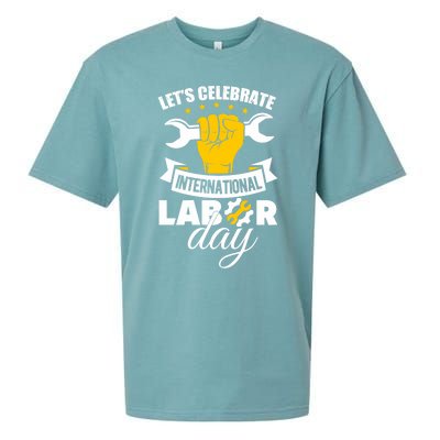 Celebrate International Labor Day Happy Union Worker Gift Sueded Cloud Jersey T-Shirt