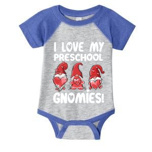 Cute I Love My Preschool Premeaningful Giftk Gnomies Gnome Valentine's Day Great Infant Baby Jersey Bodysuit