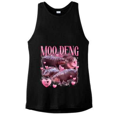 Cute I Love Moo Deng Baby Hippo Moo Deng I Heart Moo Deng Ladies PosiCharge Tri-Blend Wicking Tank