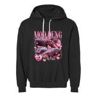 Cute I Love Moo Deng Baby Hippo Moo Deng I Heart Moo Deng Garment-Dyed Fleece Hoodie