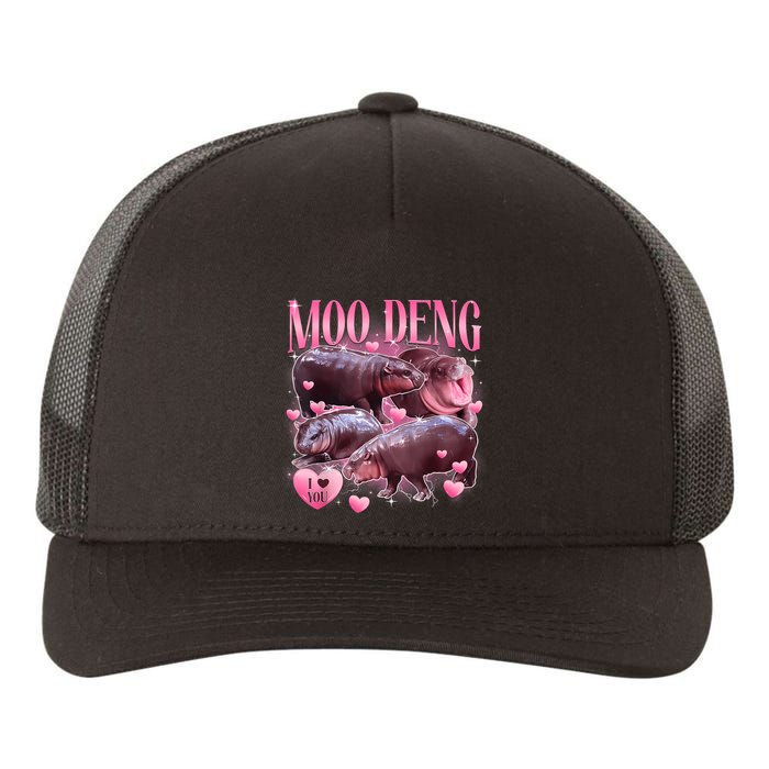 Cute I Love Moo Deng Baby Hippo Moo Deng I Heart Moo Deng Yupoong Adult 5-Panel Trucker Hat