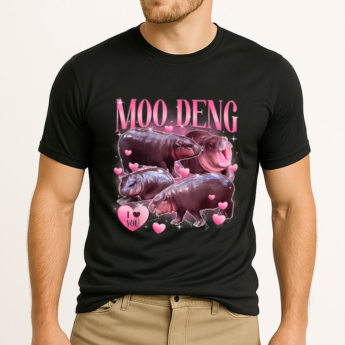 Cute I Love Moo Deng Baby Hippo Moo Deng I Heart Moo Deng Performance Shirt