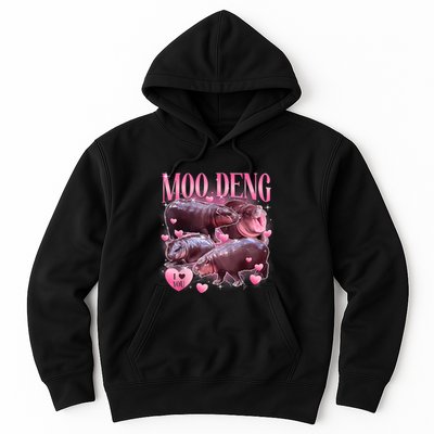 Cute I Love Moo Deng Baby Hippo Moo Deng I Heart Moo Deng Hoodie