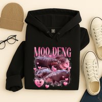 Cute I Love Moo Deng Baby Hippo Moo Deng I Heart Moo Deng Hoodie