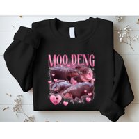Cute I Love Moo Deng Baby Hippo Moo Deng I Heart Moo Deng Sweatshirt