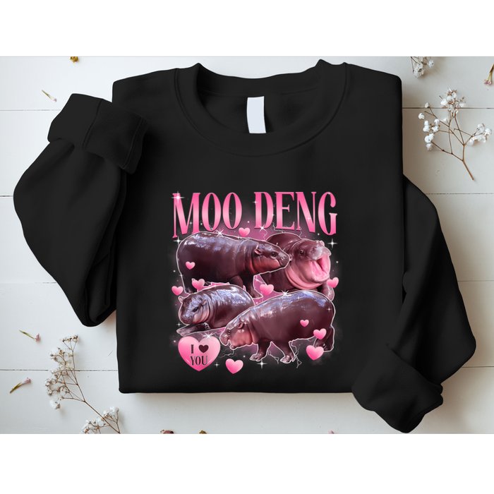 Cute I Love Moo Deng Baby Hippo Moo Deng I Heart Moo Deng Sweatshirt