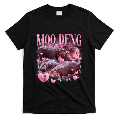 Cute I Love Moo Deng Baby Hippo Moo Deng I Heart Moo Deng T-Shirt