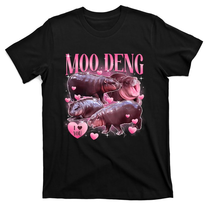 Cute I Love Moo Deng Baby Hippo Moo Deng I Heart Moo Deng T-Shirt