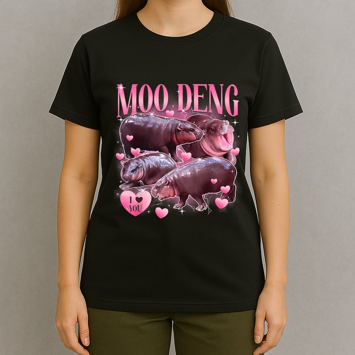 Cute I Love Moo Deng Baby Hippo Moo Deng I Heart Moo Deng T-Shirt