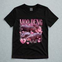 Cute I Love Moo Deng Baby Hippo Moo Deng I Heart Moo Deng T-Shirt