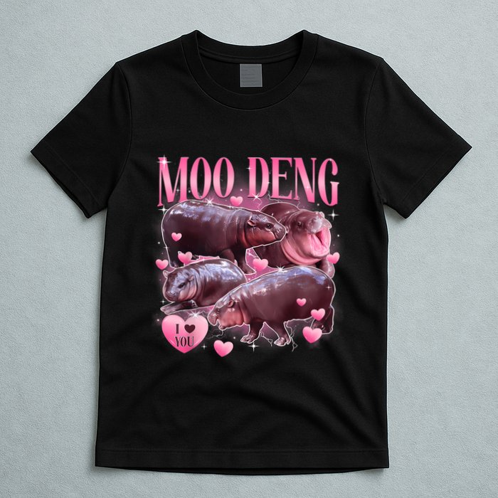 Cute I Love Moo Deng Baby Hippo Moo Deng I Heart Moo Deng T-Shirt