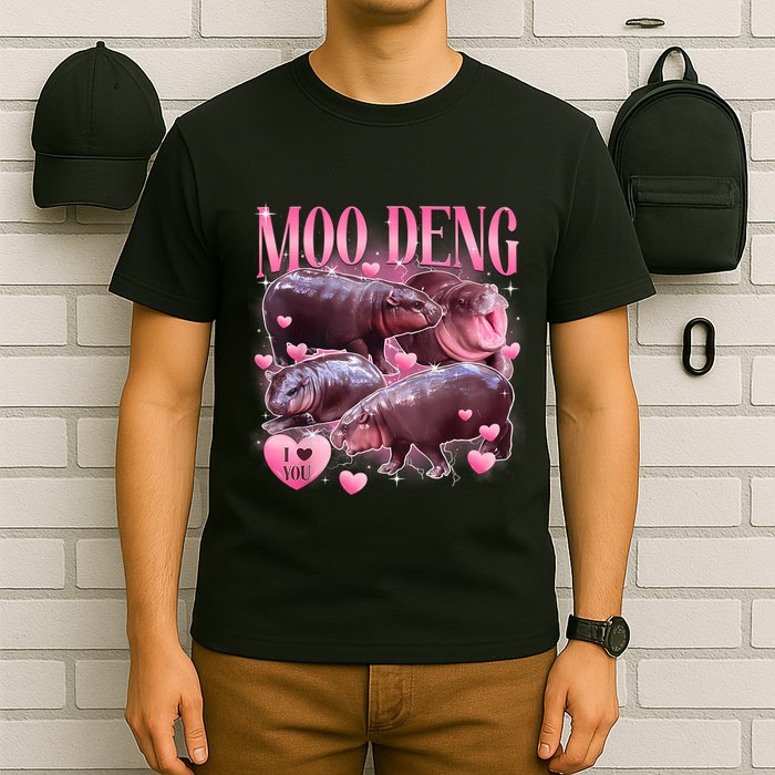 Cute I Love Moo Deng Baby Hippo Moo Deng I Heart Moo Deng T-Shirt