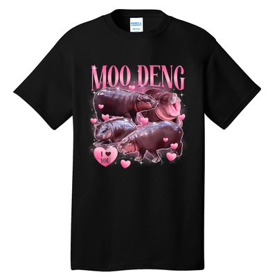 Cute I Love Moo Deng Baby Hippo Moo Deng I Heart Moo Deng Tall T-Shirt