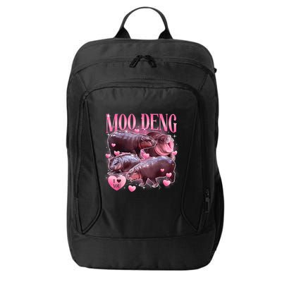 Cute I Love Moo Deng Baby Hippo Moo Deng I Heart Moo Deng City Backpack