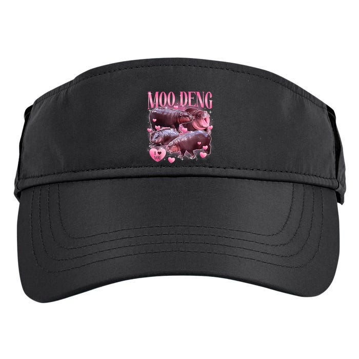 Cute I Love Moo Deng Baby Hippo Moo Deng I Heart Moo Deng Adult Drive Performance Visor